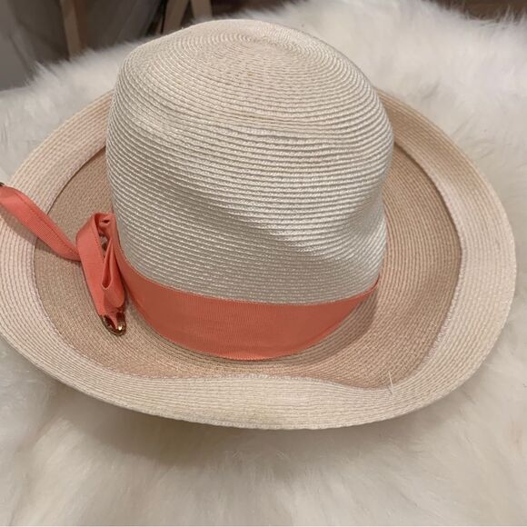 Norman Durand Vintage Women’s Beige Peach Straw Hat - Picture 7 of 11